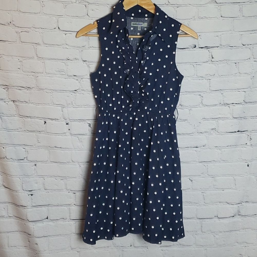 Bailey Blue and White Polka Dot Dress‎